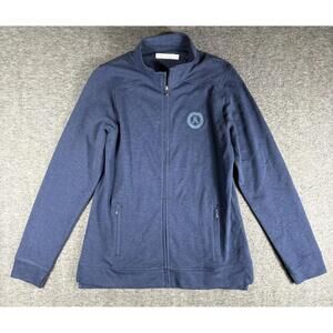 Peter Millar Full Zip Jacket Top Blue Mock Neck Women’s Size Large Performance